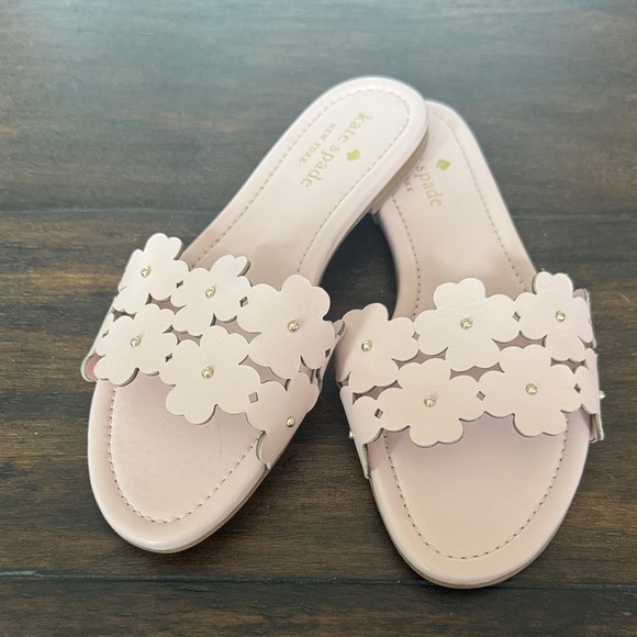 kate spade Shoes - kate spade Pink Floral Cutout Slide Sandals